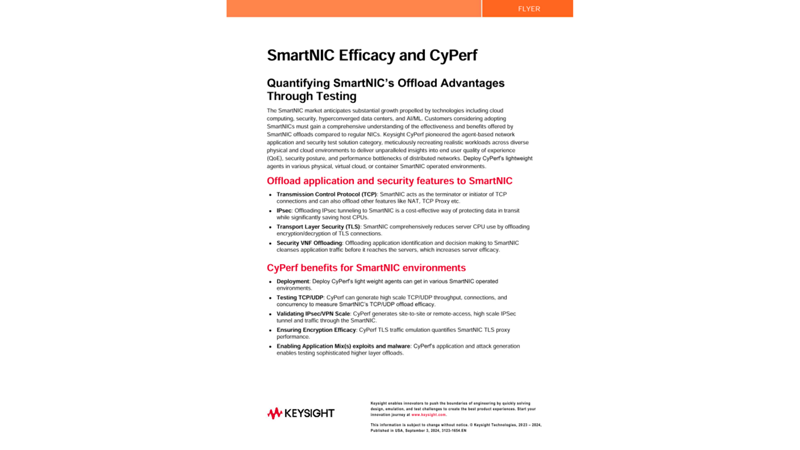 SmartNIC Efficacy and CyPerf